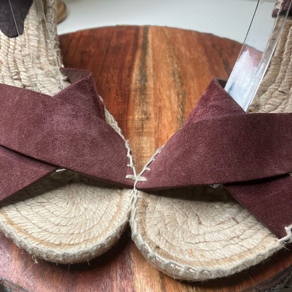 NWT VINCE  9 Leather Platform Suede Espadrille Sandals - Picture 2 of 8